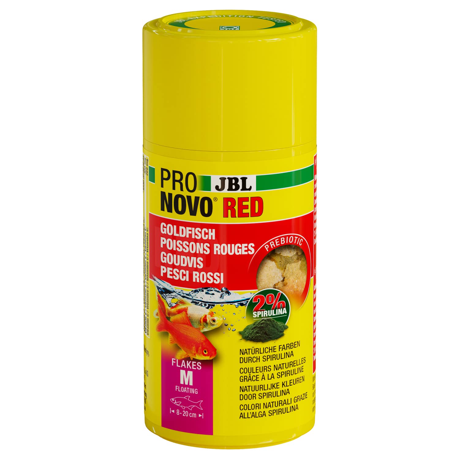 JBL PRONOVO Red Flakes, Comida Principal para Peces de Colores de 8 a 20 cm, Copos de Comida para Peces, Talla M, 100 ml