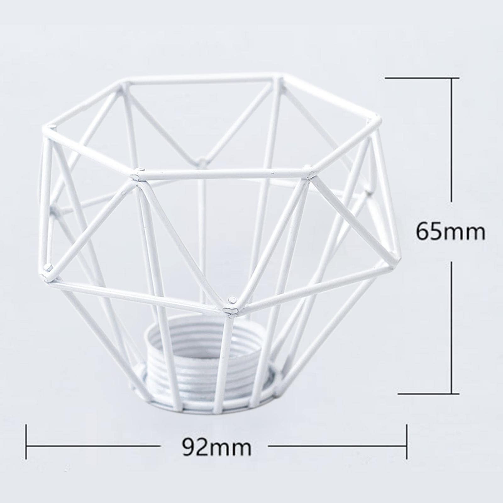 predolo Paralume in metallo con gabbia luminosa, copertura per luce a sospensione, decorazione da parete, a forma di diamante, durevole, lanterna, paralume, Bianco