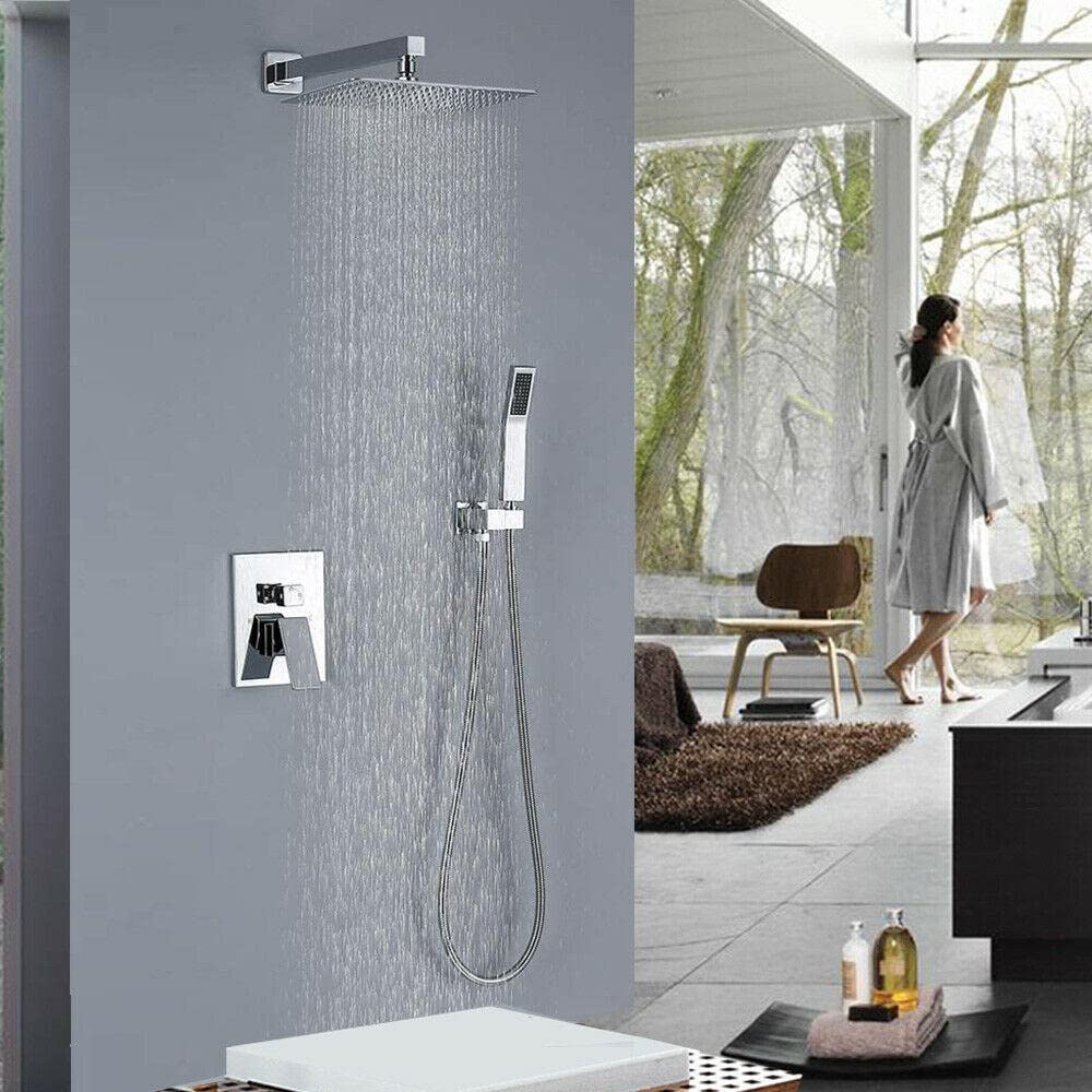 Ensemble combiné de douche mural avec robinet de pluie et douchette à main