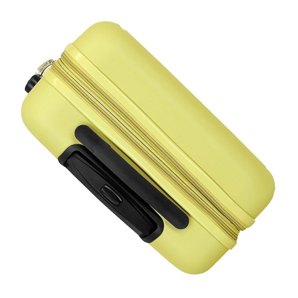 ROLL ROAD Cambogia - Valigia da cabina gialla, 40 x 55 x 20 cm, rigida 2,9 kg, chiusura a combinazione laterale, in ABS, 2,9 kg, 37 l, estensibile, bagaglio a mano, giallo, Taglia unica, Valigia