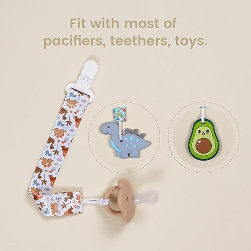 Miniatura 3 de Pinzas para chupete para bebé, correa Paci, clips para bebés, niños y niñas, artículos esenciales para recién nacidos, paquete de 6 unidades