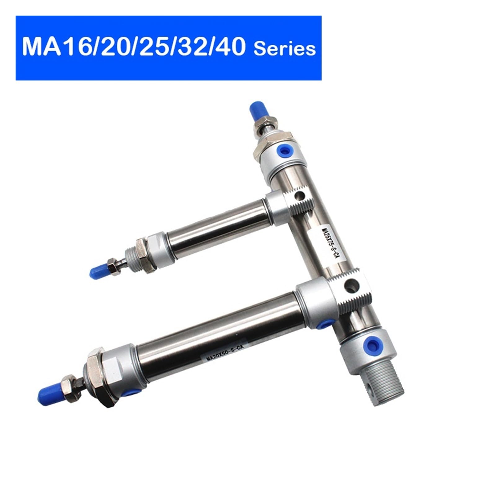 Edelstahl magnetischer Doppelwirk Kompakt Pneumatikzylinder | MA Serie,0,7MPa,16-40mm Bohrung,mehrere Hublängen,Pneumatikteil(400mm Stroke,25mm Bore)