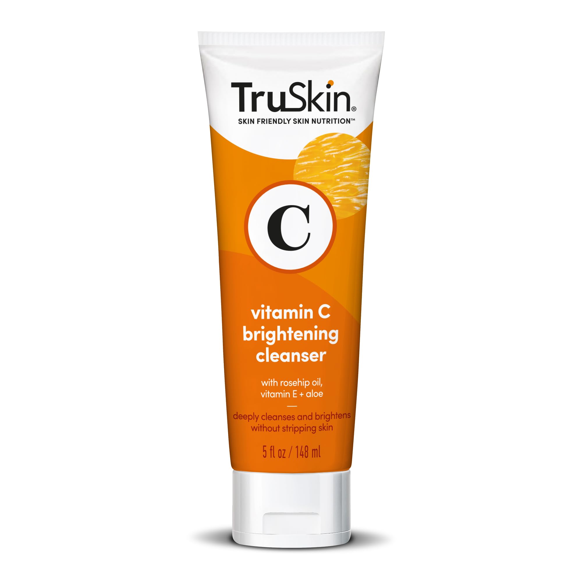 TruSkin Vitamin C Cleanser for Face - Brightening Face Wash with Vitamins C & E, Rosehip Oil, Aloe Vera and MSM - Deep Clean and Refresh for Radiant, Healthy-Looking Skin, 5 fl oz