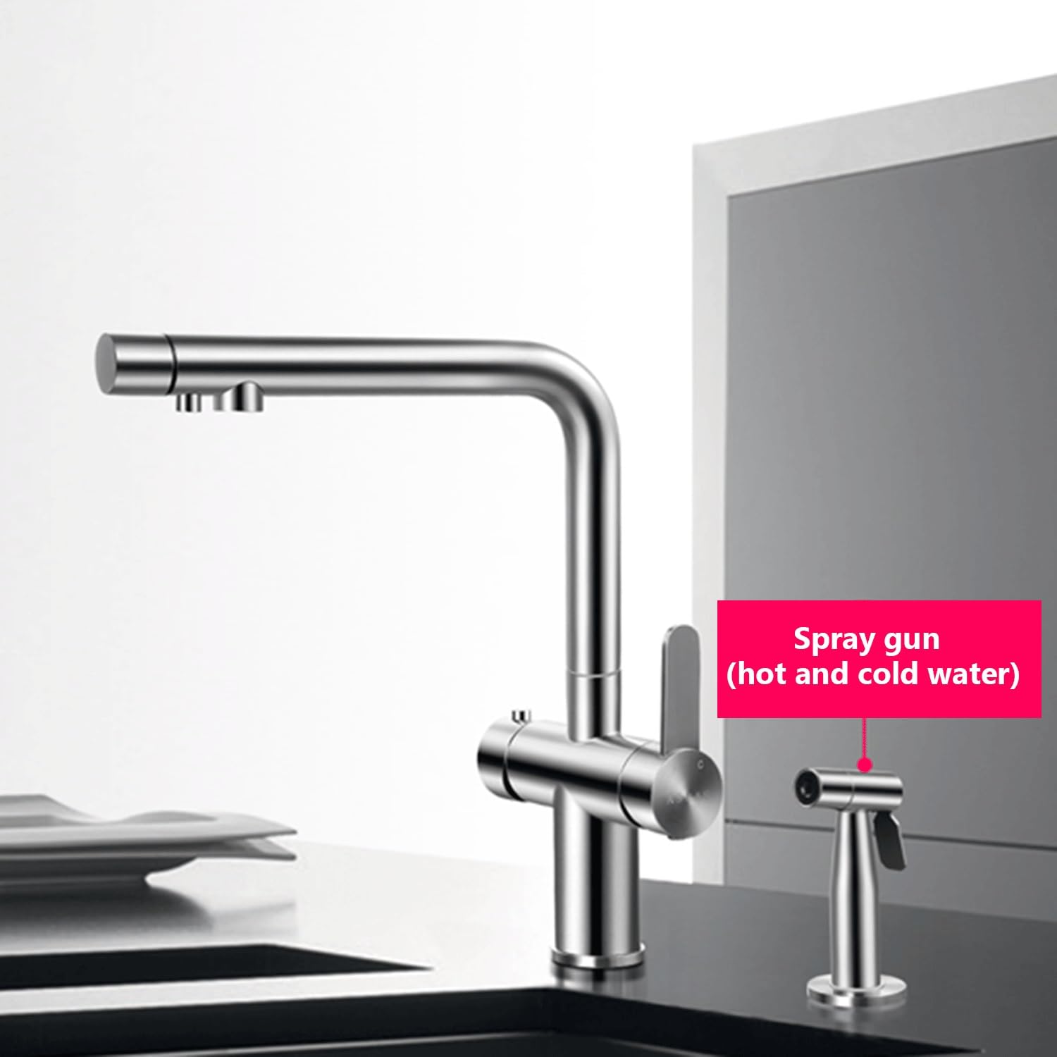 Glazen Spoeler for Keuken Gootsteen Fleswasser Kopjesspoeler for keuken gootsteen Bar Spoelmachine Onderbouw spoelbak roestvrij staal for bars,pantry's,studio's(A,40 * 22cm(15.7*8.7
