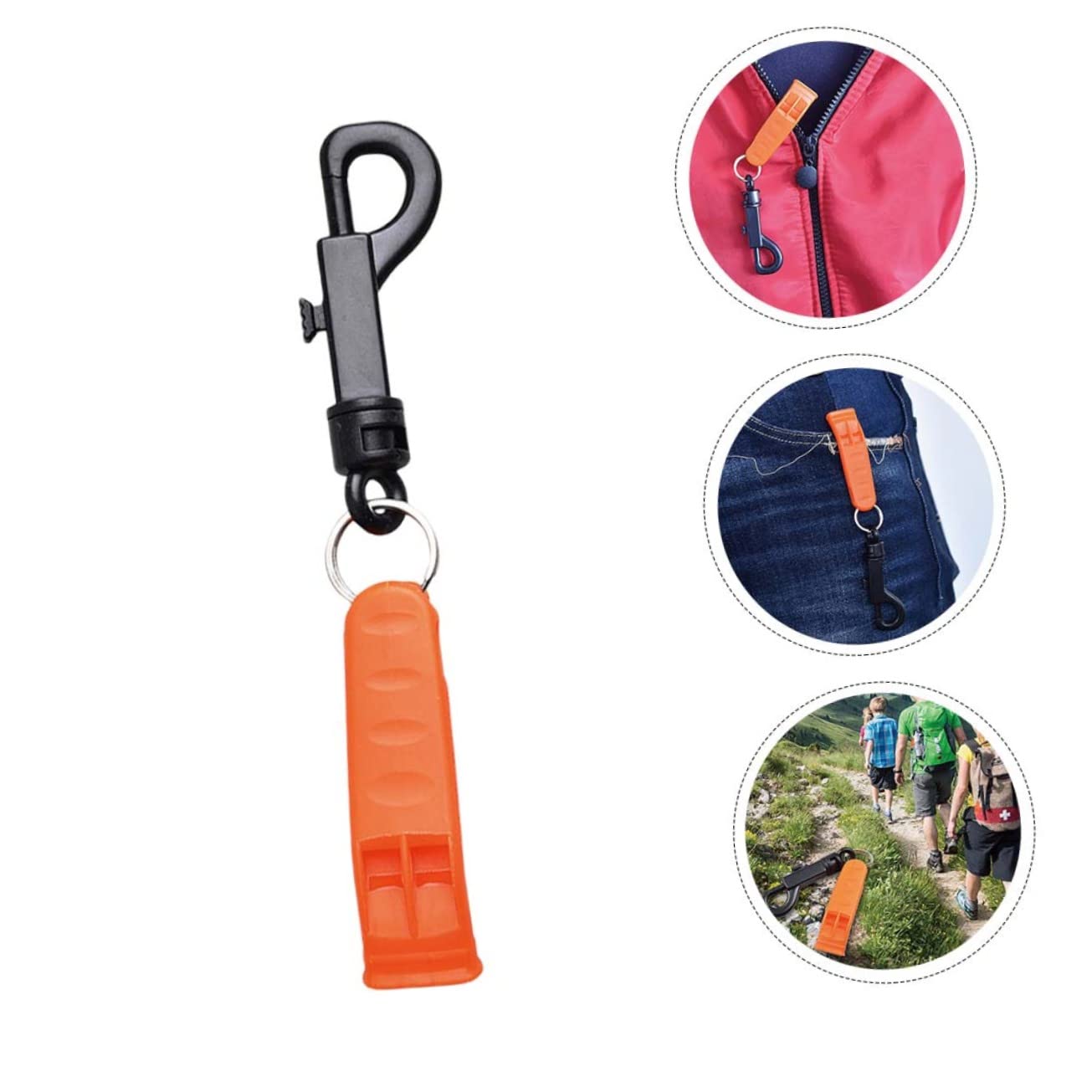 BESTonZON Fischietto D'emergenza Campeggio Emergenza Fischio Partite Palestra Whistle Rescue Camping Fischio di Sopravvivenza All'aperto Fischietto con Gancio Plastica Orange