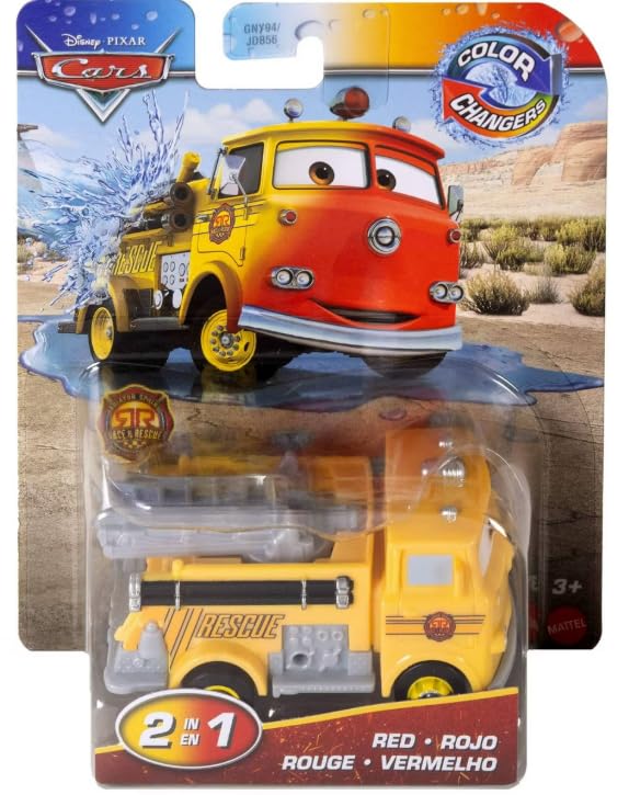 Cars Red Firetruck Color Changers! Expose to Water to Shift Colors! Diecast Childrens Toy
