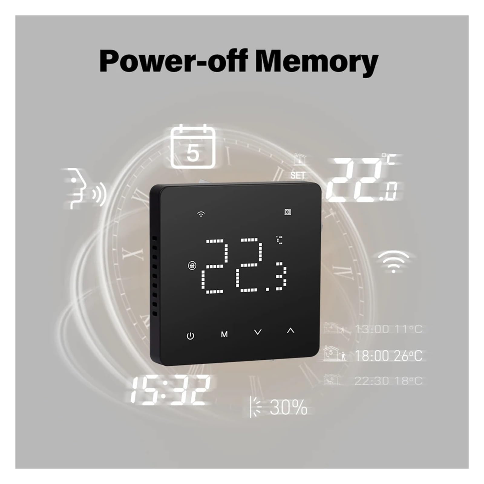 Termostato de Pared Inteligente Tuya WiFi, termorregulador de calefacción por Suelo Radiante for Caldera de Gas, Trabajo de calefacción eléctrica