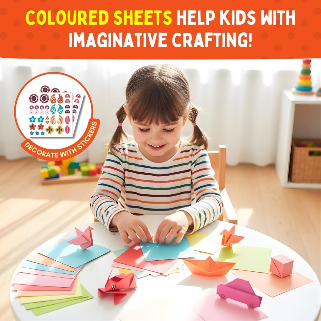 PepPlay 3D Origami Paper Craft Kit - Best Birthday Return Gifts for Kids Ages 3 4 5 6 7 8 | 48 Sheets + Booklet + QR Video Tutorials Each | Mess-Free Travel Activity | Boys & Girls Gift 4