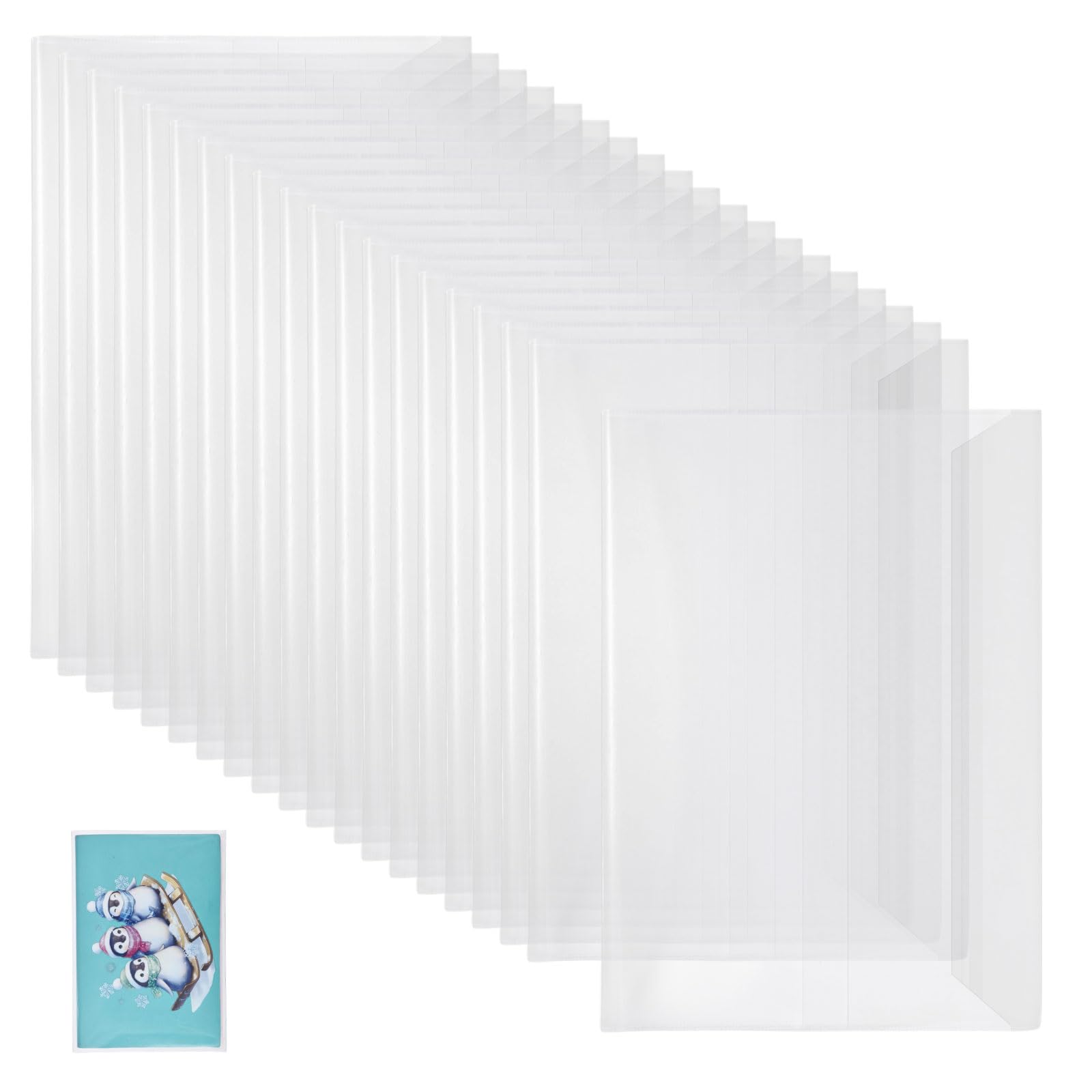 GLOBLELAND 20 Pcs A5 Transparent PVC Book Cover 12.4x8.66 inch
