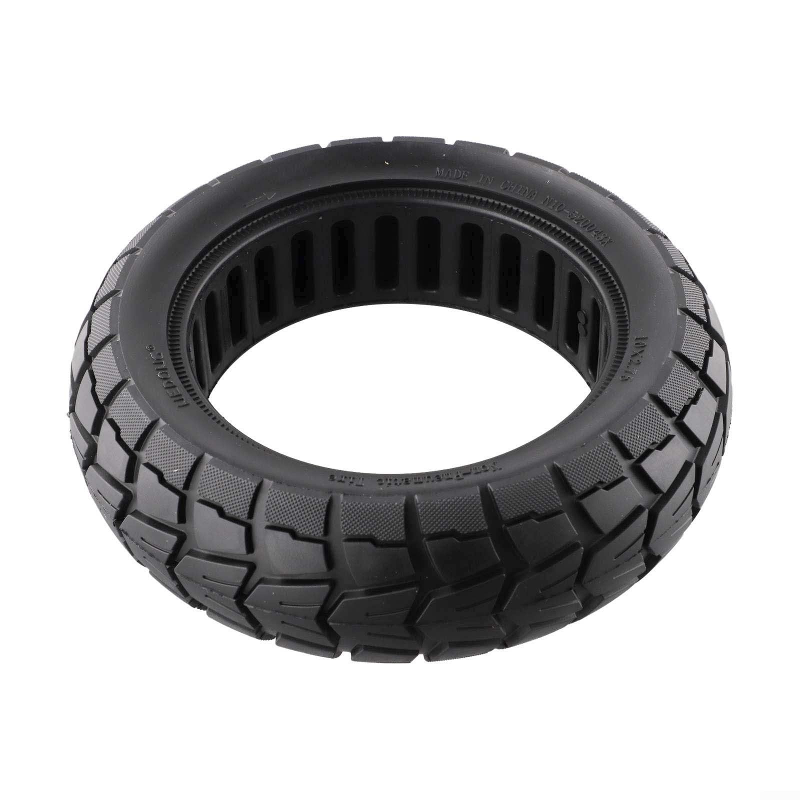 10x2.75-6.5 Solid Tyre 10 Inch Off-Road Tubeless Tire for Electric Scooter and Balance Car Long Lasting Rubber Wheel Part Black