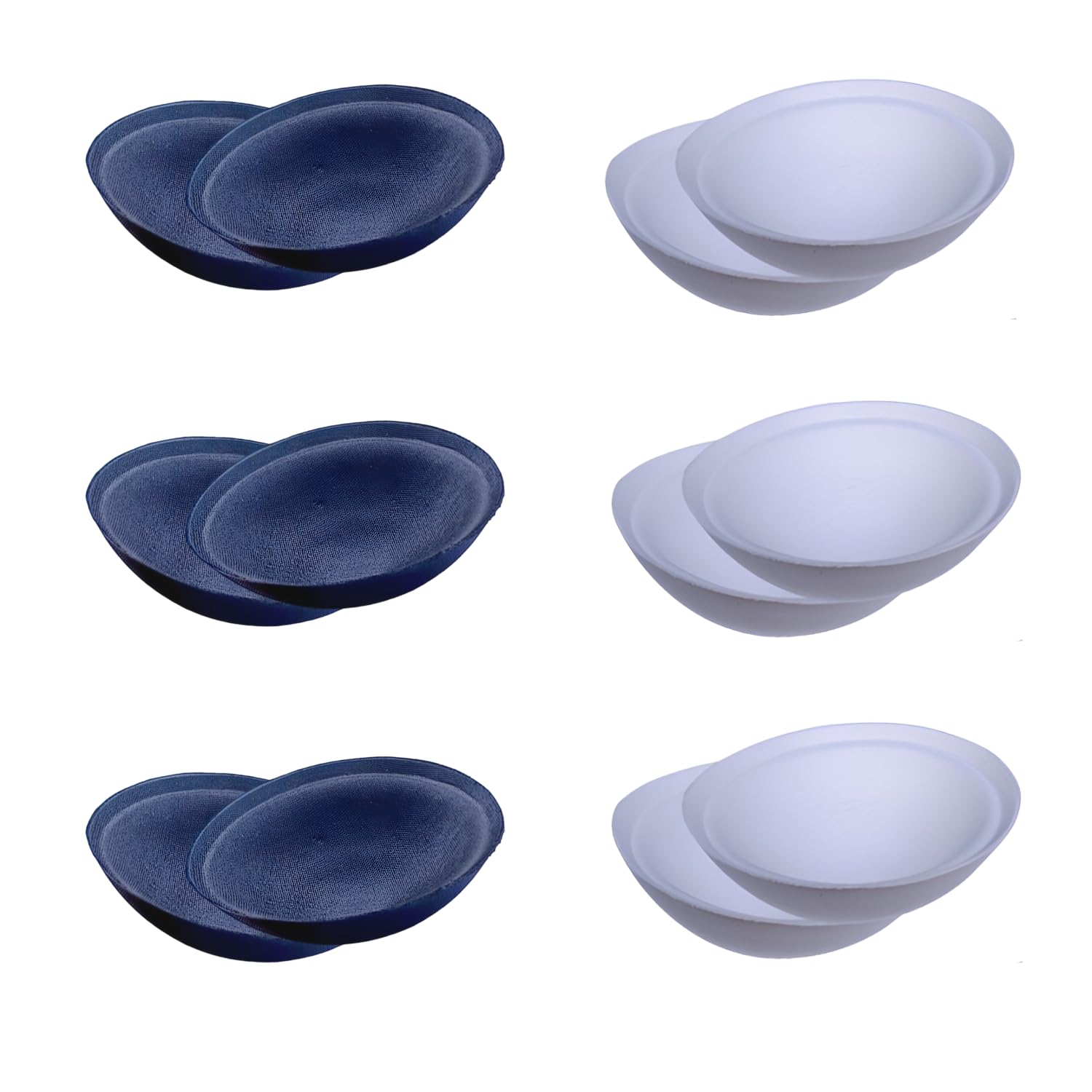 Women Cotton 6 Pair Round Bra Cup Pad in Black and White Color-picture-48