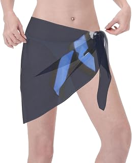 Women Police Support Thin Blue Line Satin Ribbon Sarong Coverups Bathing Suit Wrap Swimsuit Skirt Beach Bikini Cover Up Swimwear Chiffon