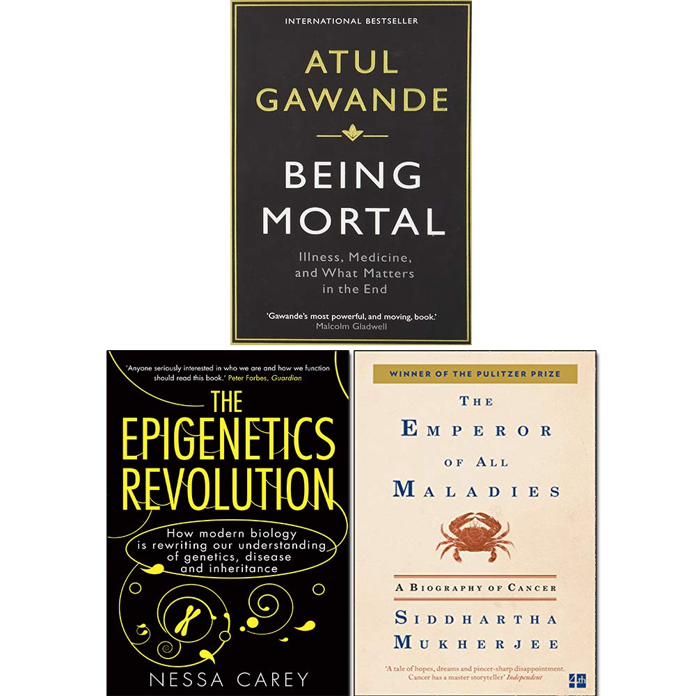 Being Mortal, Emperor of All Maladies and Epigenetics Revolution 3 Books Collection Set