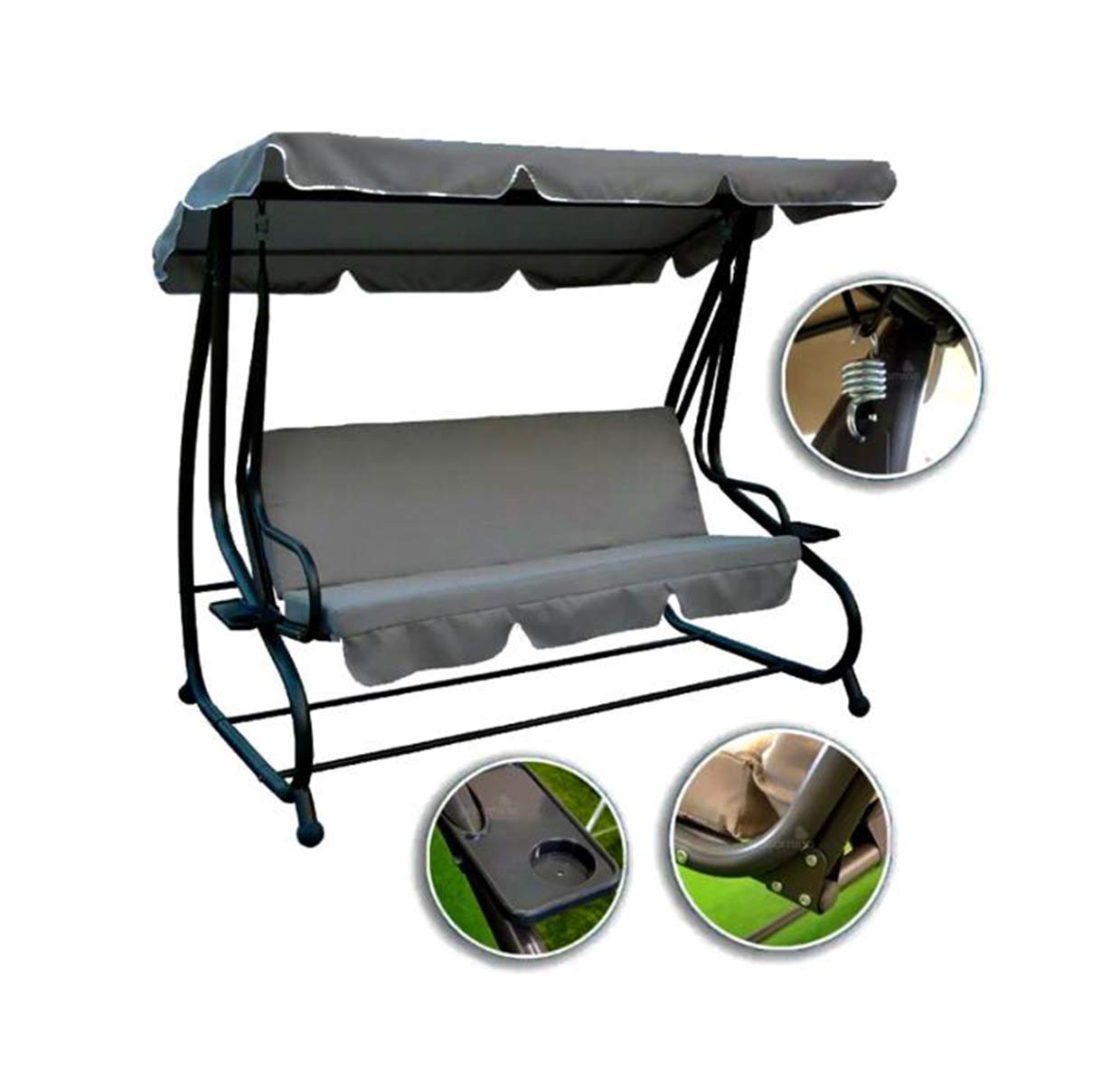 XONE Dondolo 3 posti trasformabile Letto, Dimensioni 200x120x164 cm