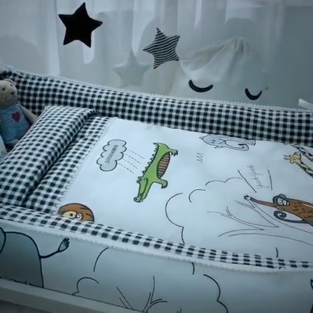 Amazon.co.jp: ベビーベッド 新生児 枕付き ベッドインベッド 簡易  