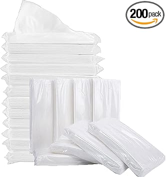 200Pcs Disposable Face Towel, Soft Dry Wipe, Lint Free, Dry Wet Use for Sensitive Skin, Cotton Facial Tissue, Makeup Removing, Surface Cleaning 8*8 Inches