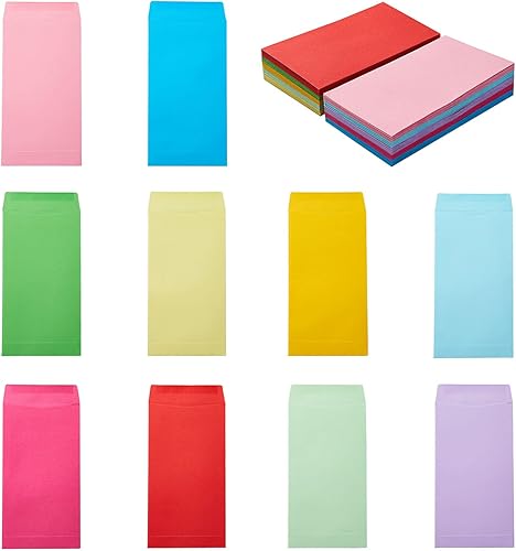 Paquete de 100 sobres de dinero para efectivo, sobres de efectivo de 3.5 x 6.5 pulgadas para presupuestos, desafío de ahorro de dinero, ideal para