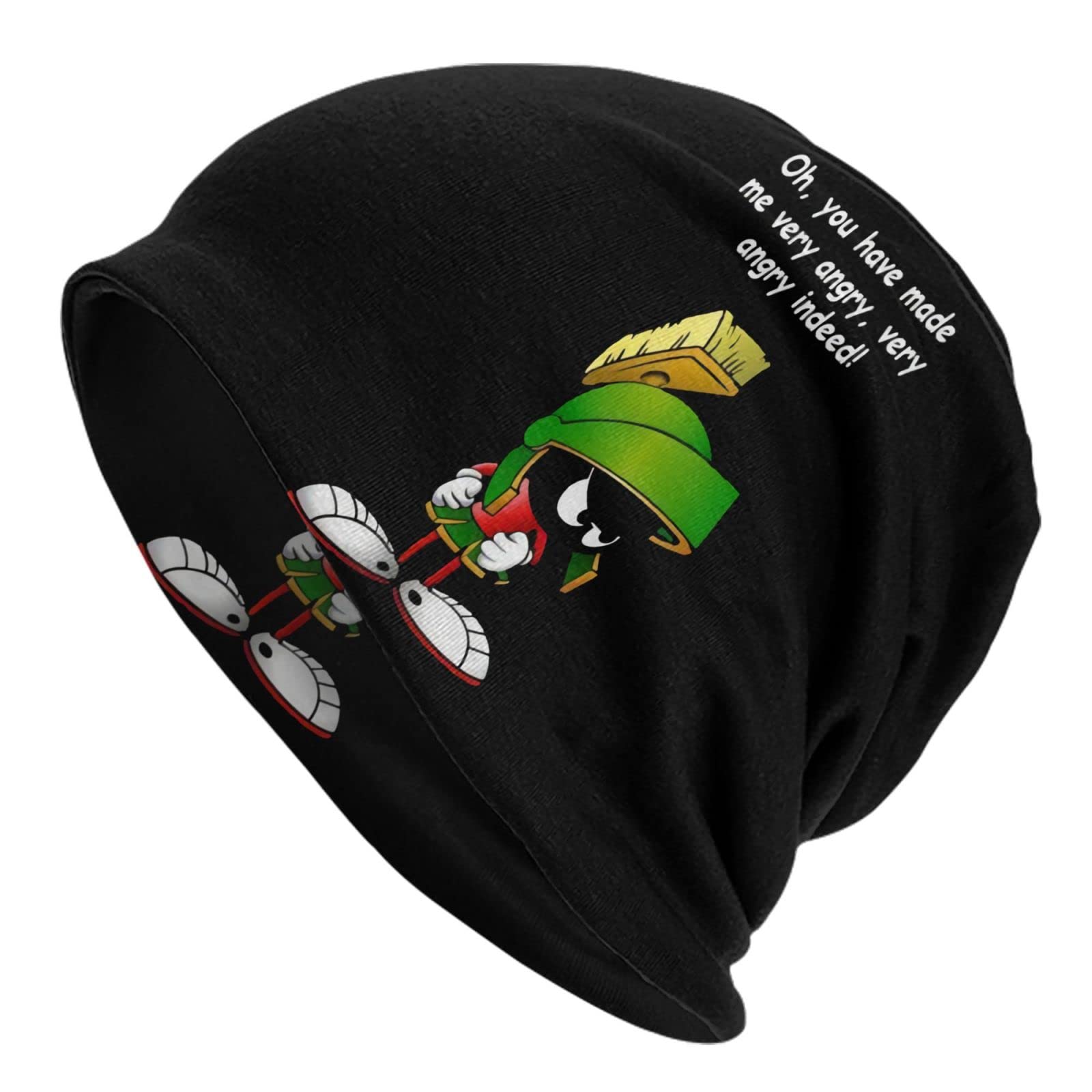 DHOUTSLSlouchy Knit Hat Marvin Anime The Martian Beanie Hat Thin Skull Cap for Mens Women Gift Black