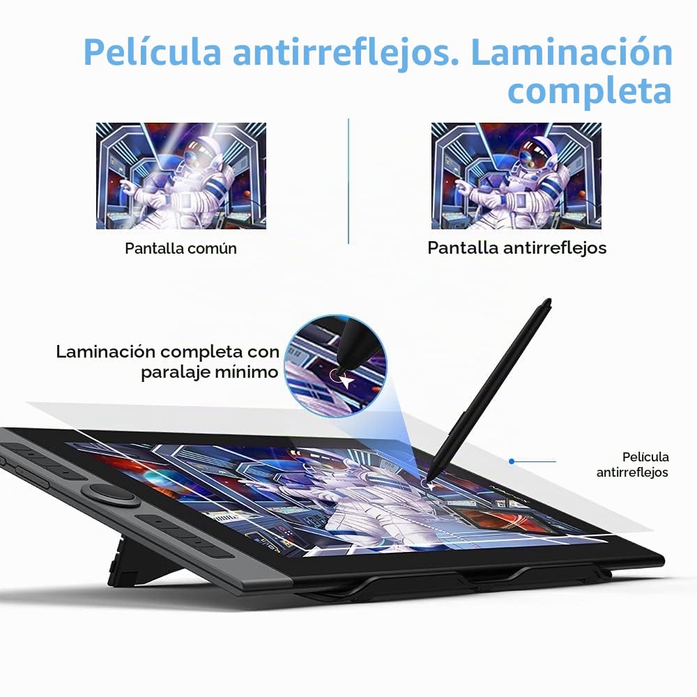 XPPen Artist Pro 16 Tableta Gráfica con Pantalla con Lápiz X3 8192 Niveles | Tableta Gráfica Dibujo Digital Antideslumbrante de 133% sRGB, Compatible con Windows/Mac OS/Linux Profesional para Dibujar