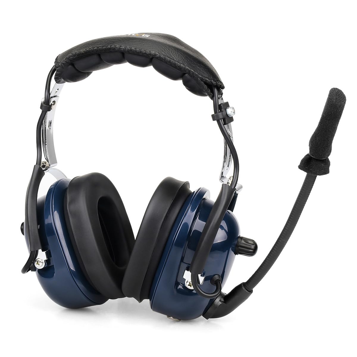Casque d'aviation à double prise en acier inoxydable et mousse coupe-vent Réduction du bruit 24 dB Casque d'aviation Réglable pour communication