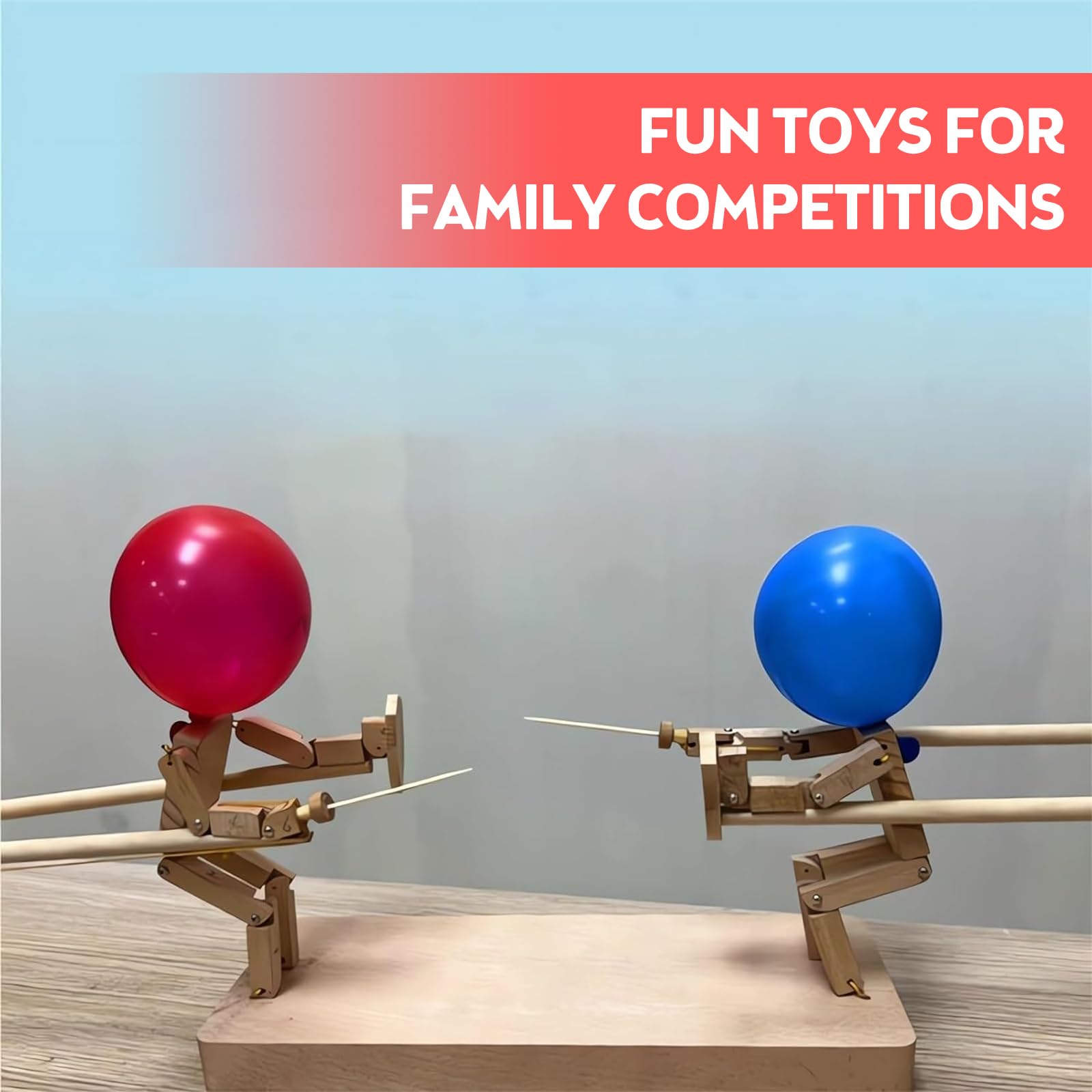 Balloon Brawlers - Jeu De Combat Ballons En Bois Avec 50 Ballons, Duel Amusant Pour Enfants Et Fêtes