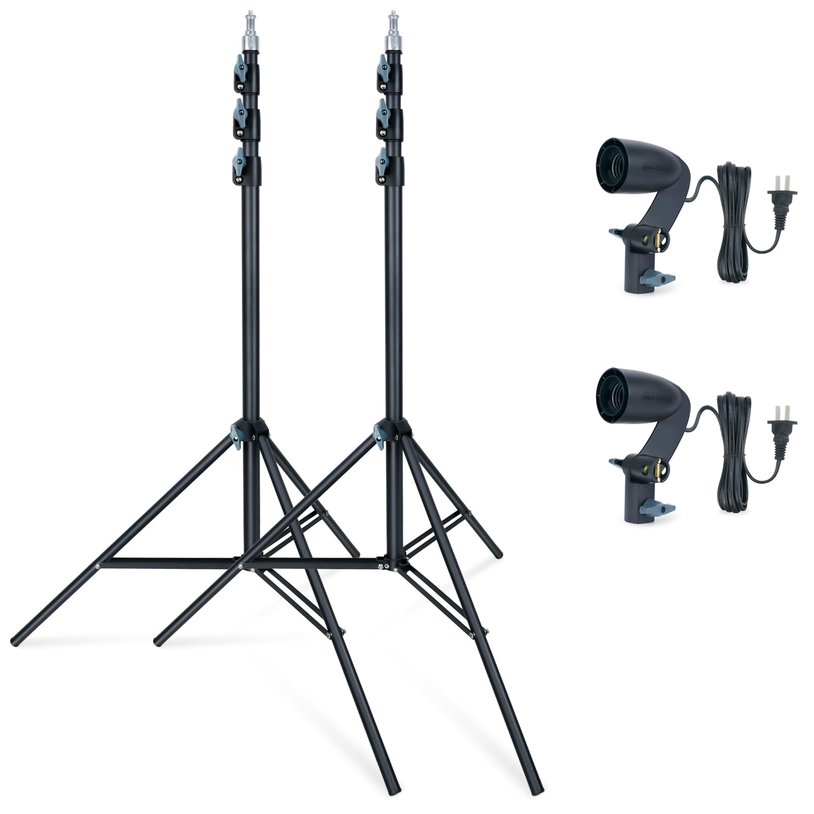 LINCO Lincostore 2 Pcs Zenith 9 feet/288 cm Photo Studio Light Stands with Photography Studio AC Fire-Resistant Socket E26/E27 Mini Cirrus for Umbrella Head softbox Head