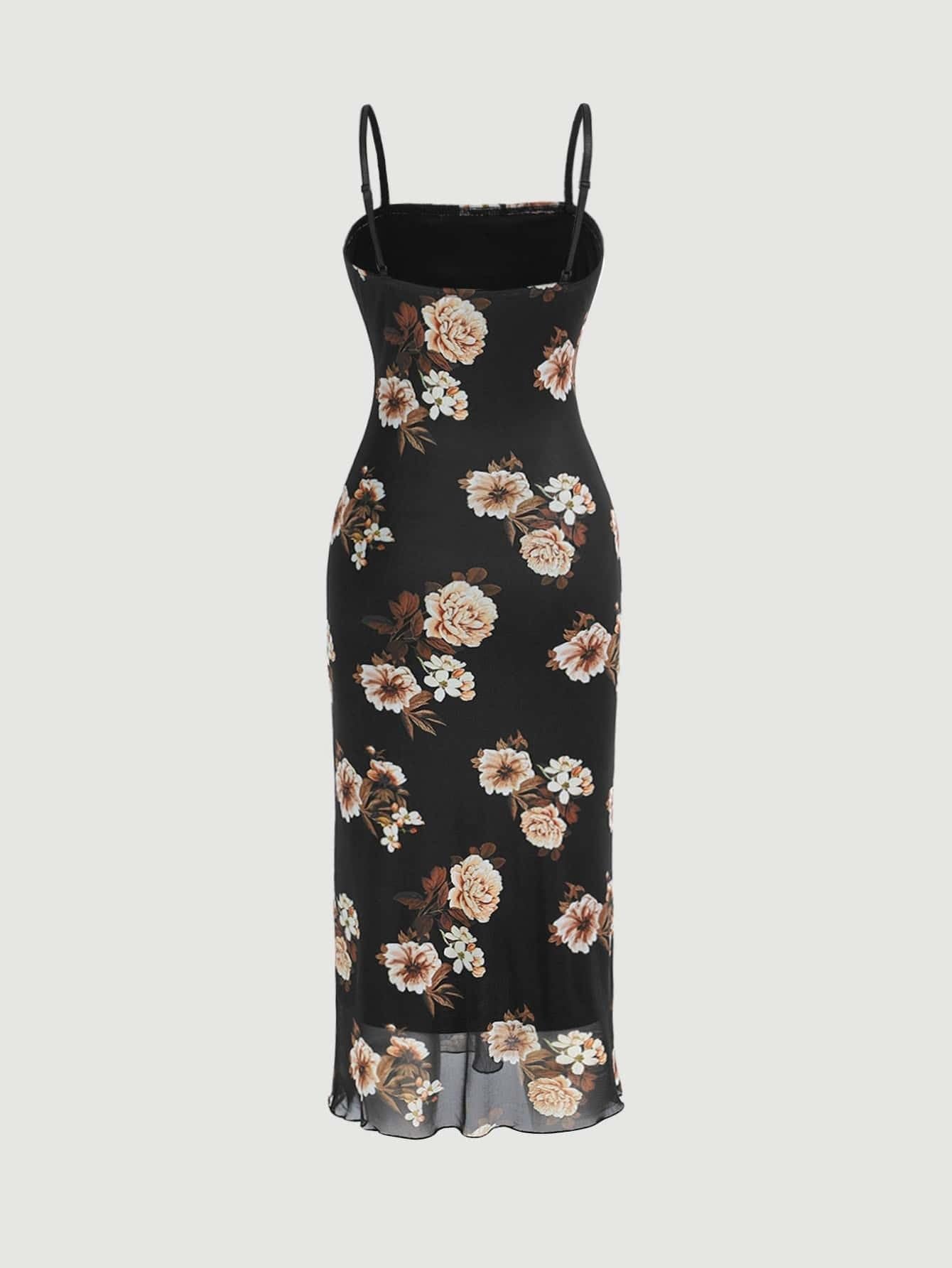 brown pattern midi dress Amari Satin Midi Dress in Mila Leopard Brown