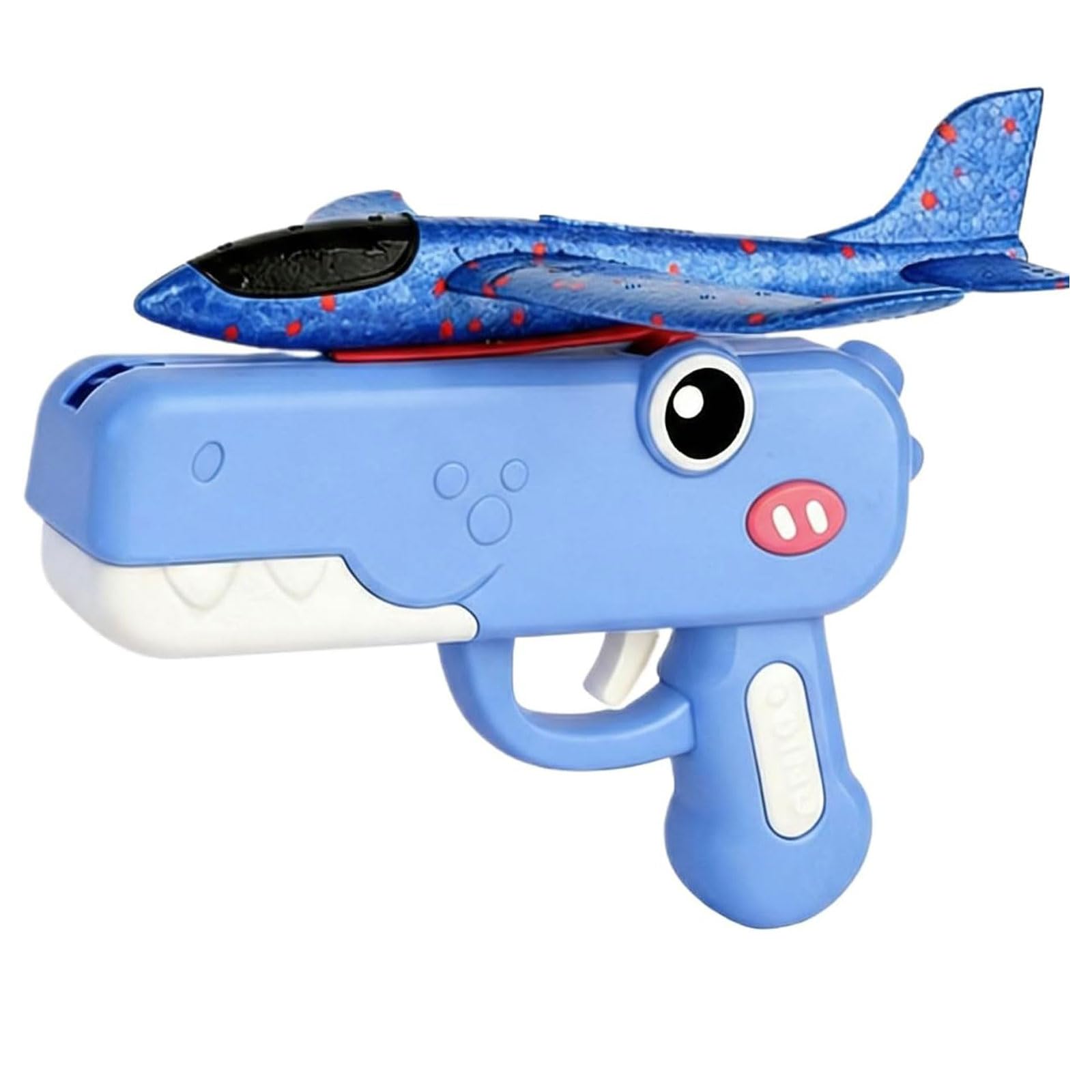 Dinosaur Foam Glider Launcher, Cute Dinosaur Glider Plane Flying, Fun Birthday Gifts, Easy to Launch Foam Aircraft (Blue)