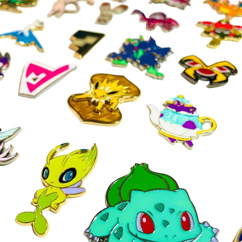 Assorted Pokemon Enamel Pins Lot No Duplicates - Official Pokemon TCG Pin