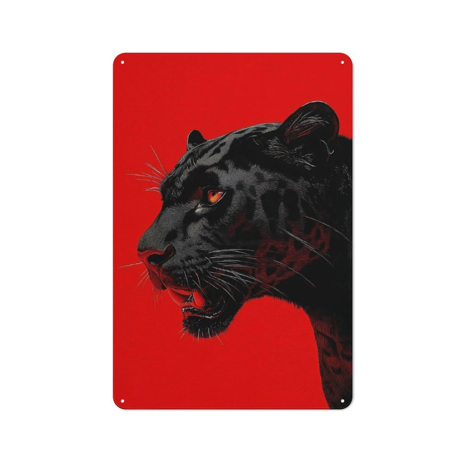 Black Panther Portrait Industrial-style Tin Sign 30x20cm for Garage Or Workshop, for Garage, Workshop And Man Cave Decoration