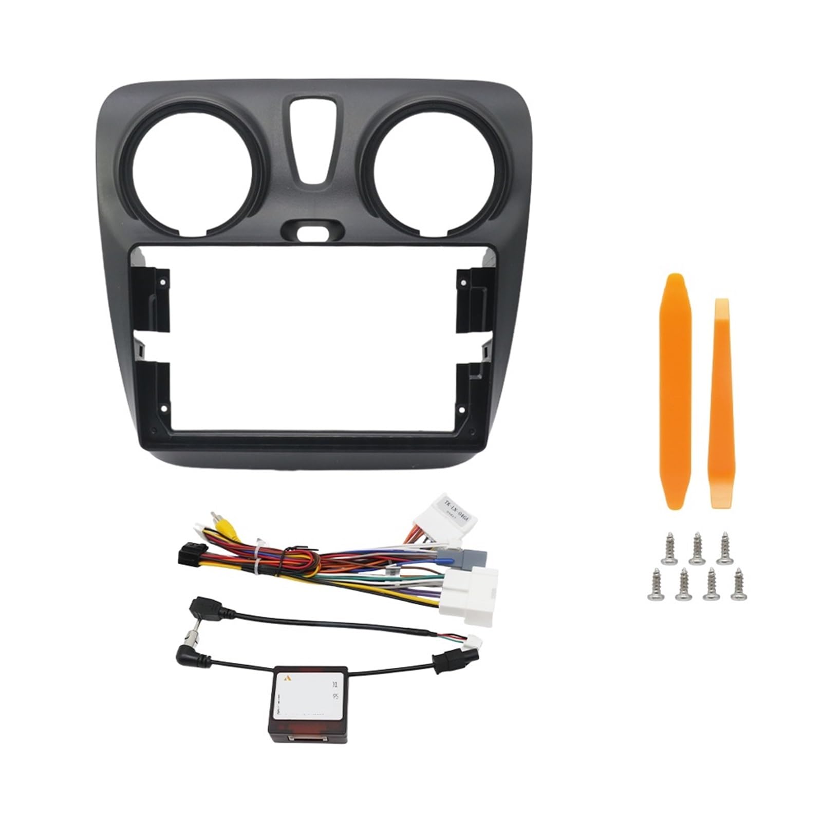 JKELPV Car Radio Frame Kit Fit For Dacia Lodgy Dokker 2012-2020 9 Inch Car Frame Fascia Adapter Android Radio Dash Panel Kit Radio adapter(Frame Cable Canbus)