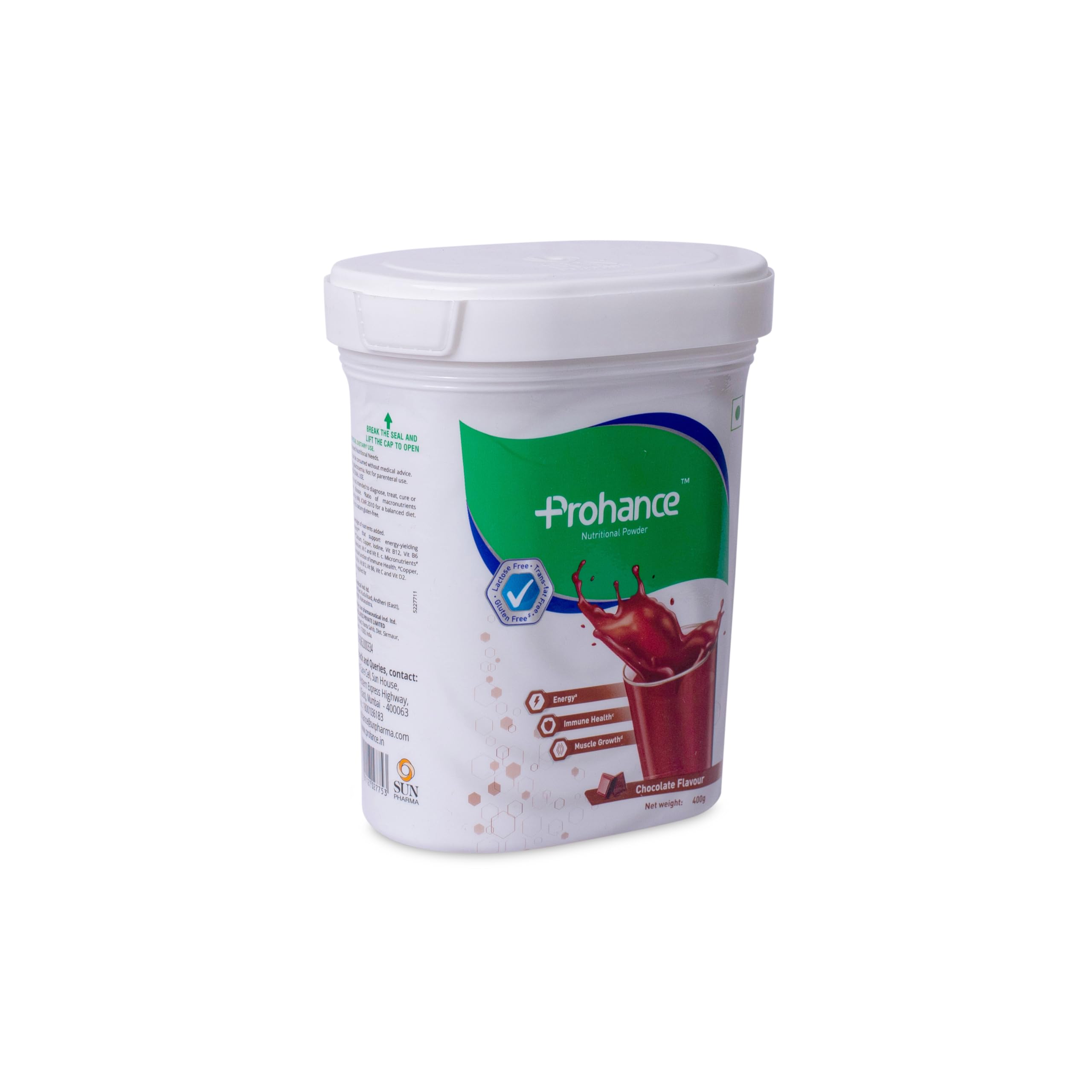 Prohance Complete Balanced Nutritional Chocolate Drink - 400g | Triple Protein Blend, 34 Nutrients, 221 Kcal per Serving | PDCAAS 1 Protein, Lactose-Free, Gluten-Free, Trans Fat-Free - Image 2 thumbnail