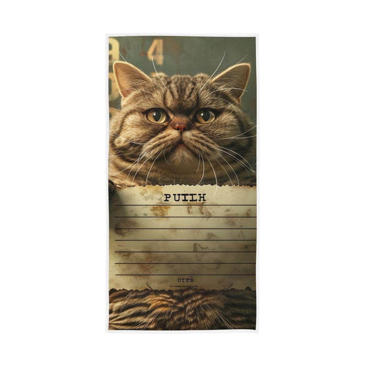HUYGD Funny Cat Holding Paper Hand Towels, Hand Towels Cotton for Bathroom, Gym, Hotel, Spa 15 x 30 Inches