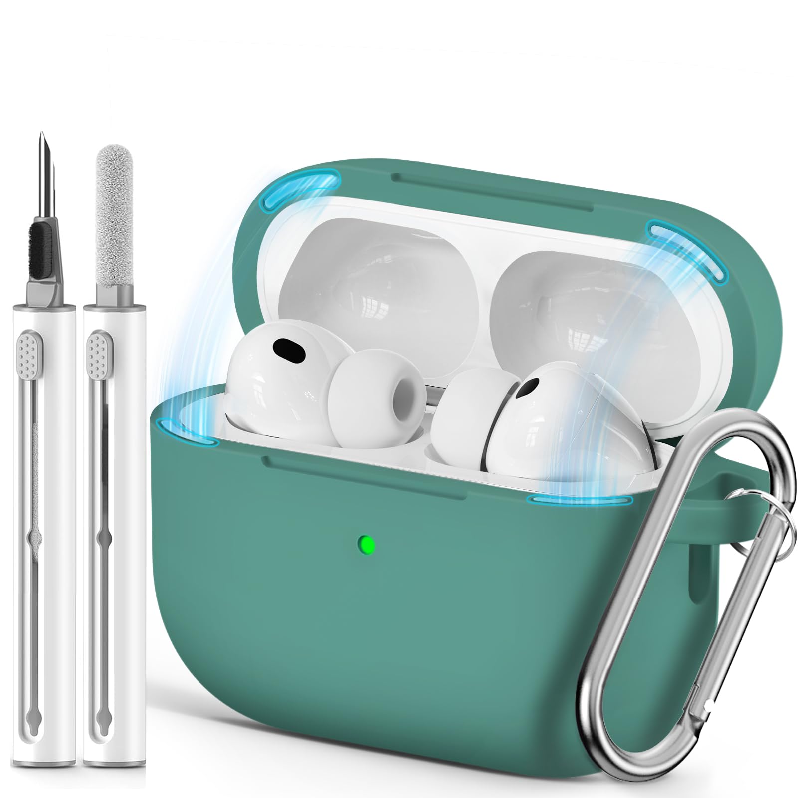 Inesore Compatible with AirPods Pro 3 Case with Cleaning Kit, Silicone Protective Case Cover for Apple Air Pods Pro 3rd (2025), Unisex Design - Black — view 26