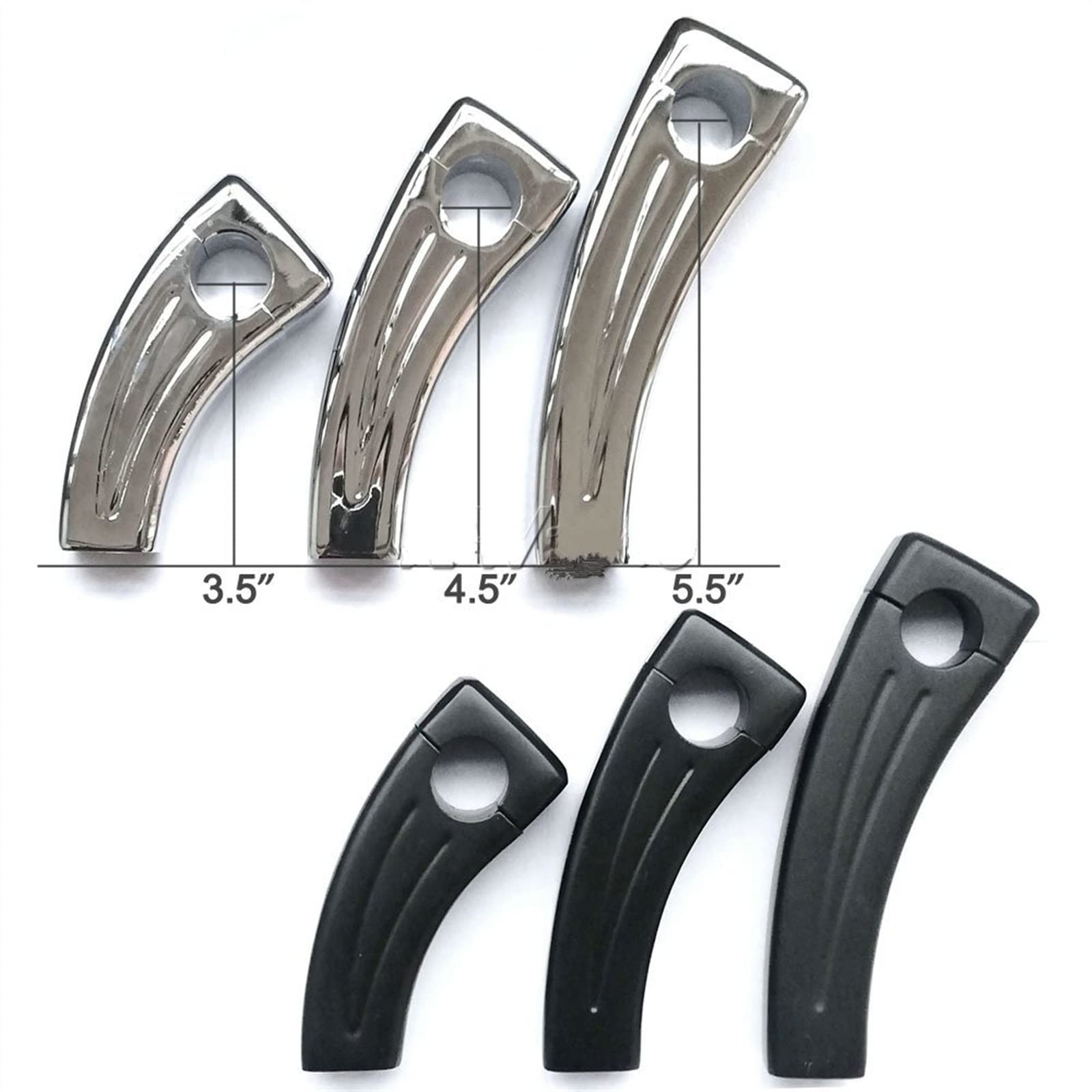Pontet Guidon Pour Moto Chrome/Noir 1 "pouces 25mm Guidon Main Risers Rehausseur Guidon Moto (Taille : Black 5.5 Inch)
