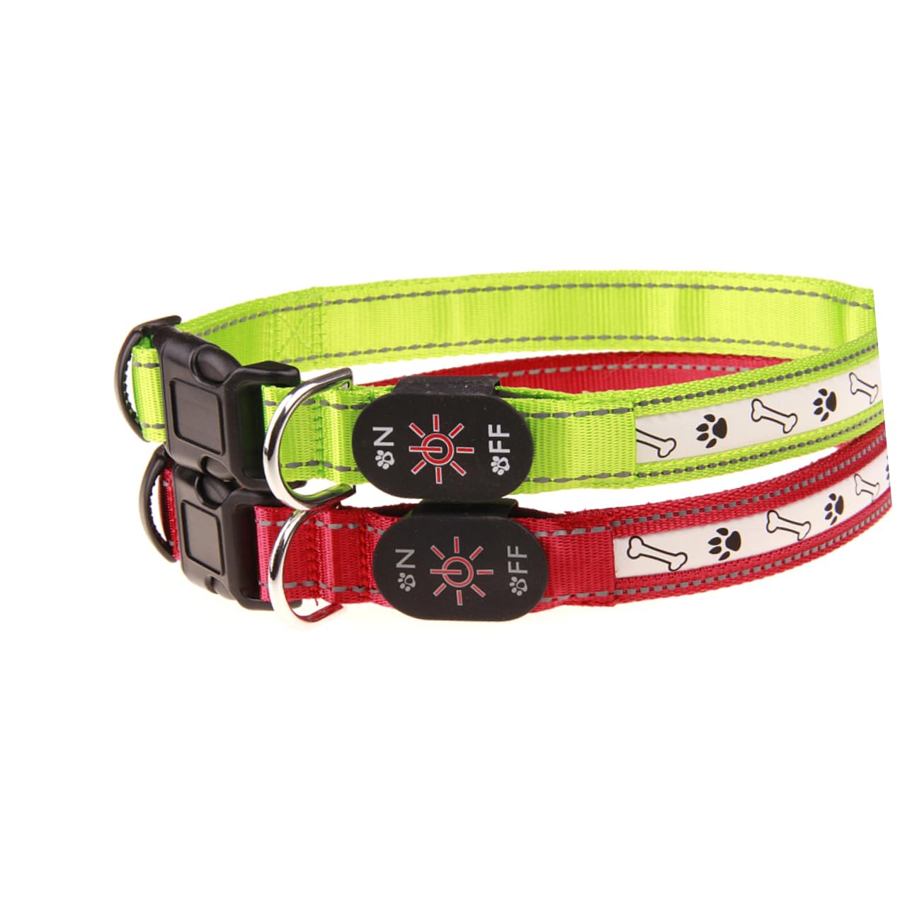 Beavorty 2 Pezzi Una Collana Collane a Girocollo Collare Lampeggiante Per Animali Domestici Collare Illuminato a Per Cani Illuminata Per Cani Circolare LED Osso