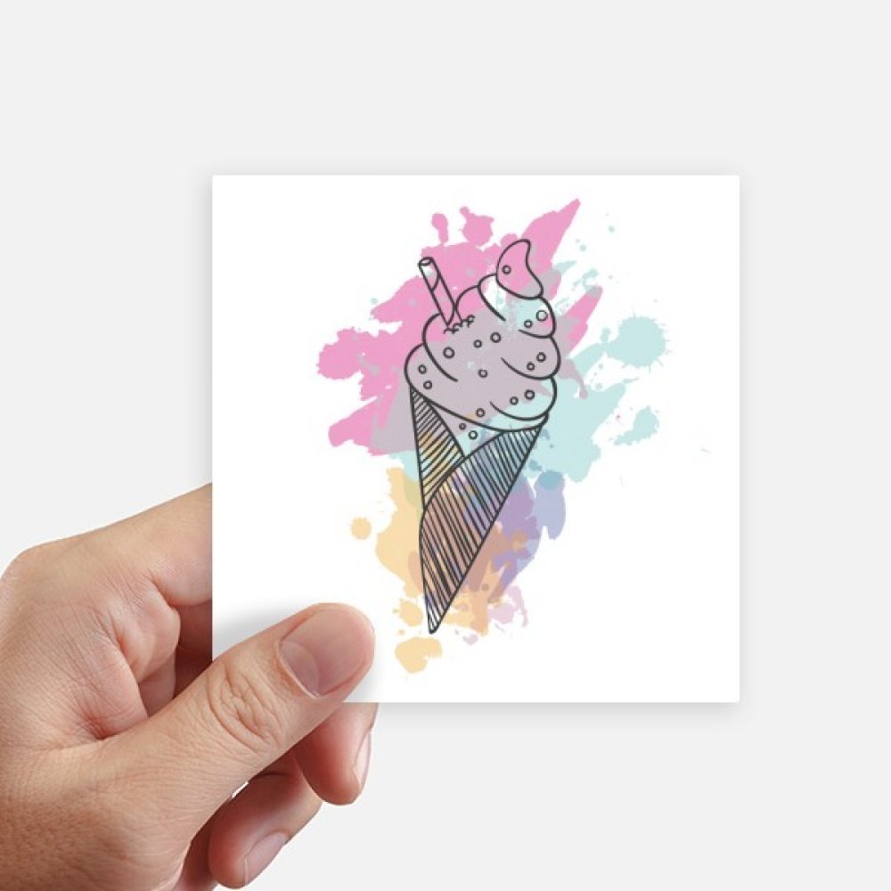 Autocollant carré de 10 cm aux finitions aquarelle pour une décoration soignée