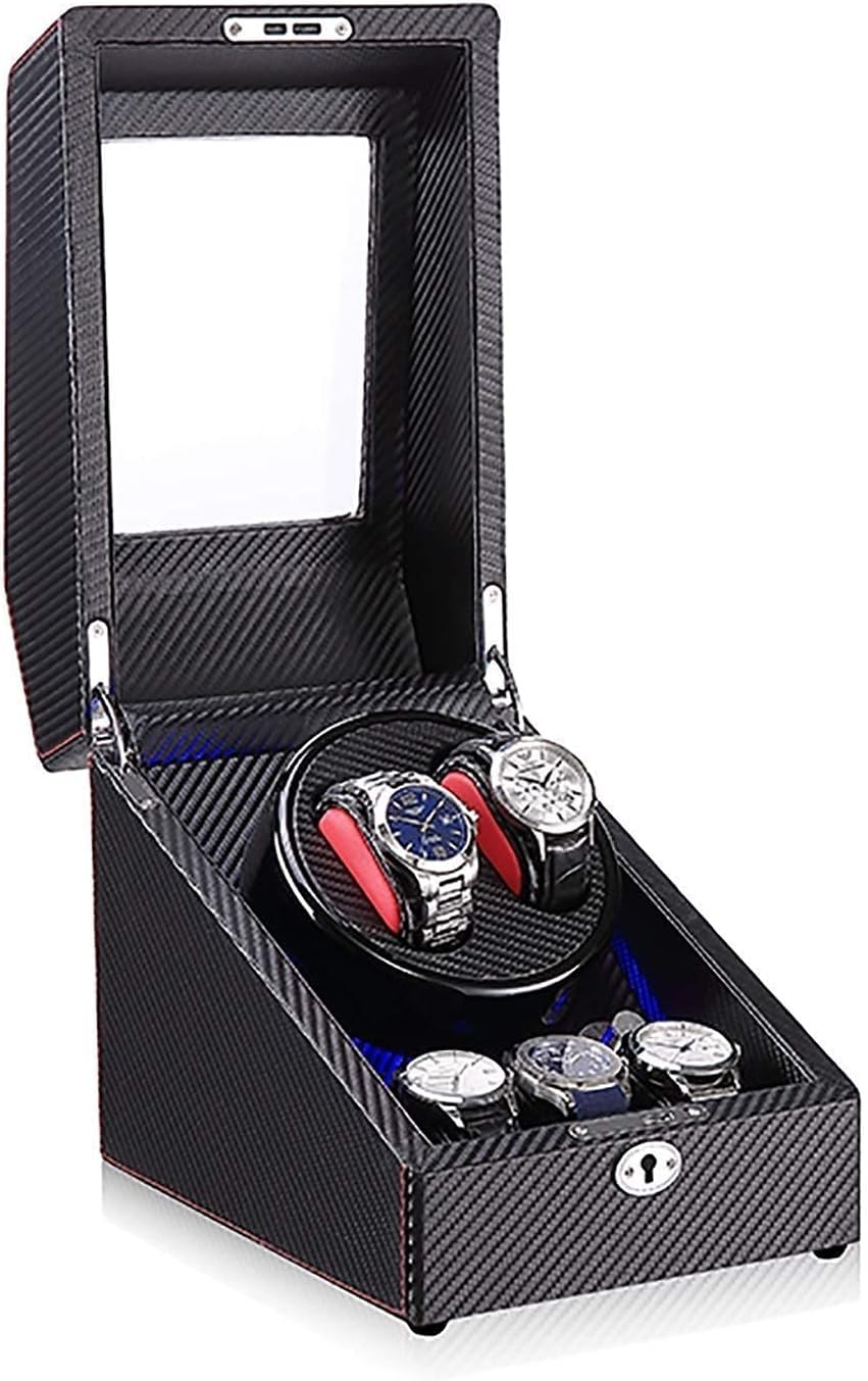 FENOKD Watch Winders 3+2 Mechanical Watch Shaker LED Automatic Winding Box Household Mute Anti-Magnetic Electric Motor Box Watc