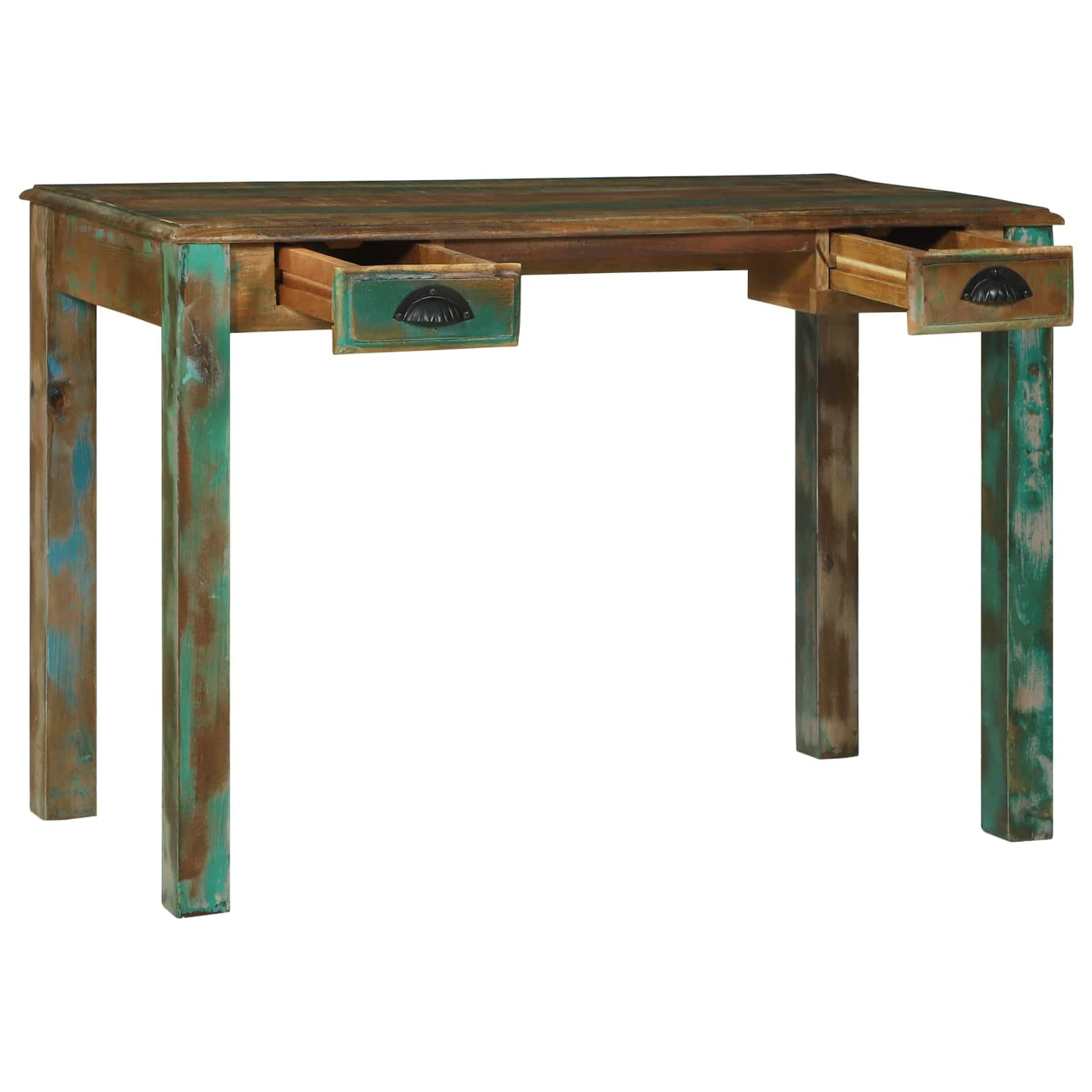 Scrivania marrone 112 x 55 x 76 cm in legno massello riciclato