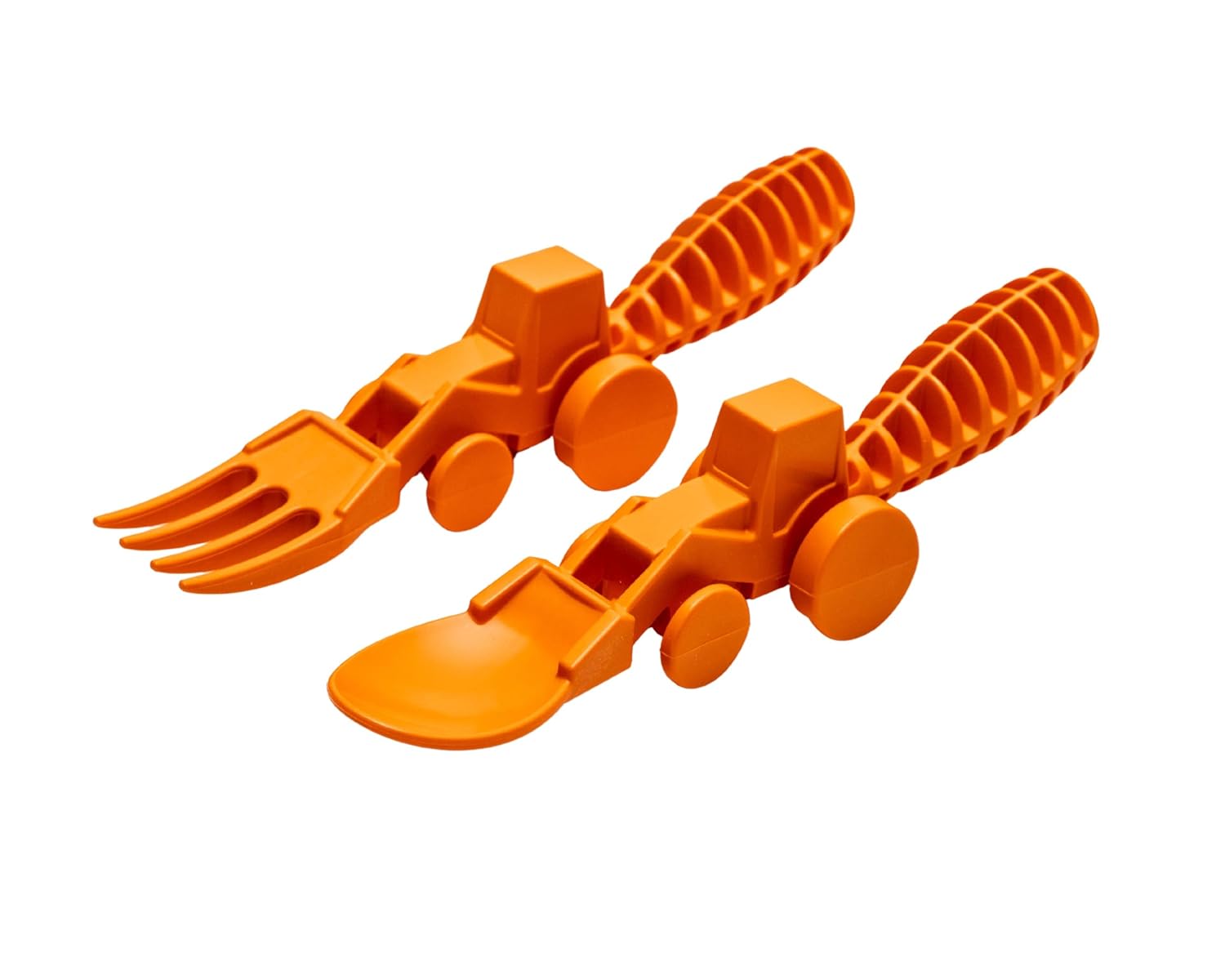 Constructive Eating - Toddler Utensils Made in USA, Dishwasher Safe, BPA Free, Easy Grip Handle, Silverware for Toddlers, Utensils for Kids, Toddler Fork and Spoon