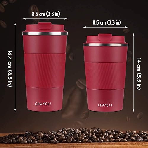 Miniatura 4 de Taza de café de viaje de 12 oz a prueba de derrames, taza de café aislada con tapa, termo de café a prueba de fugas, taza de café al vacío de acero