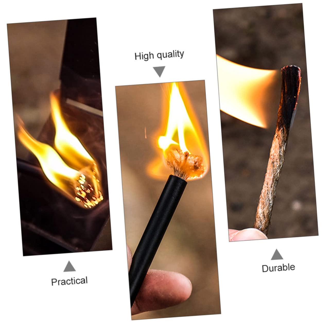 INOOMP 30stücke Outdoor Feuerstarter Seil Hochwertige Bienenwachs Für Camping Und Survival Windresistent Und Einfach Zu Entzünden Für Im Freien