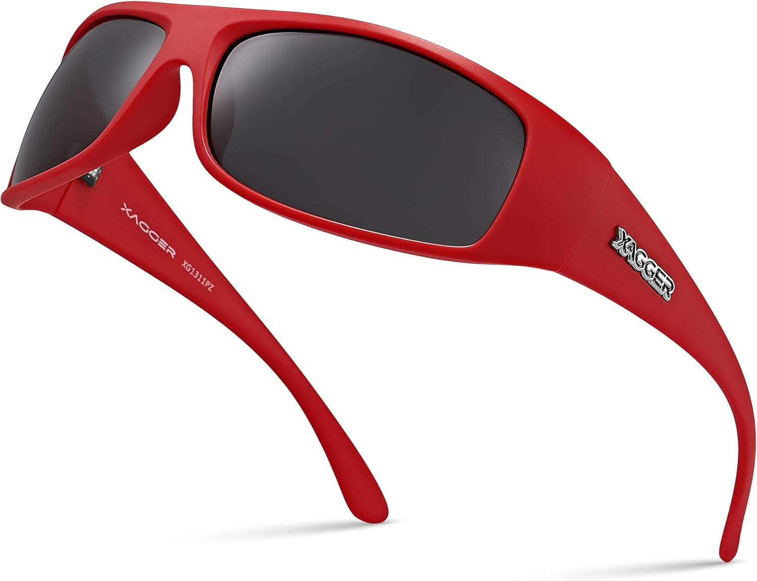 Xagger Sports Polarized Sunglasses for Men Wrap Around TR90 Frame Sun Glasses