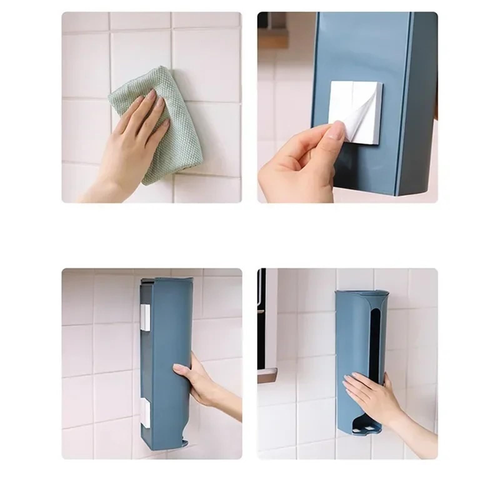Dispensador De Bolsas De Basura Caja de almacenamiento de bolsas de basura for colgar en la pared, organizador de bolsas de plástico for cocina, dispensador de bolsas de basura for baño, accesorios de