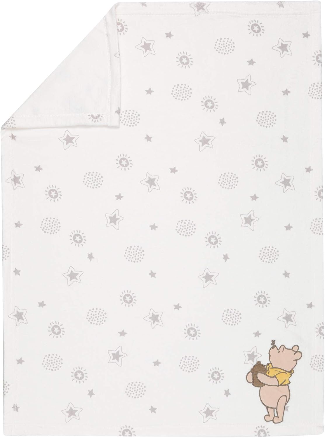 Lambs & Ivy Disney Baby Winnie The Pooh Cream Fleece Appliqued Baby Blanket