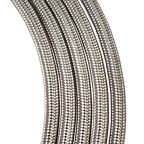 20 Ft 6AN AN6 (5/16") Universal Braided Stainless Steel PTFE TEFLON Oil Fuel Gas Line Hose - Thumbnail 4