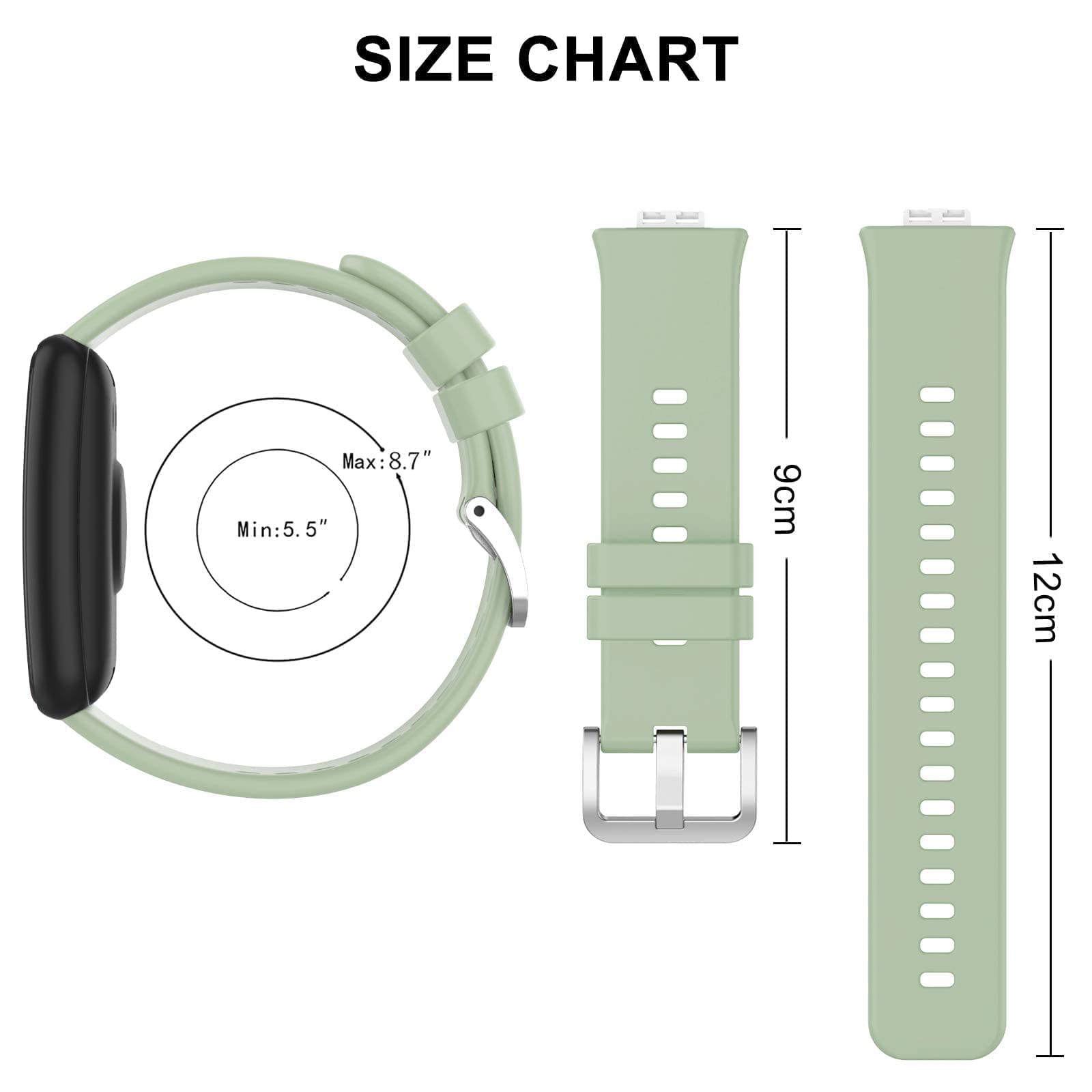 Wownadu Straps Compatible for HUAWEI WATCH FIT Strap Replacement for Women Men Silicone Sports WristBand Mint Green Smart Watch Accessories,(No Watch) - Image 3