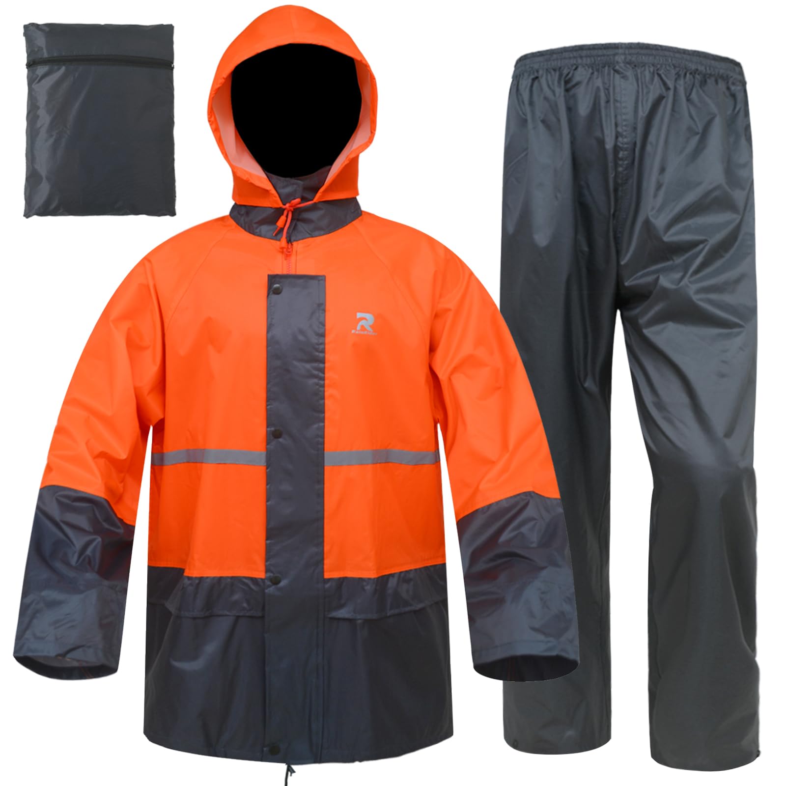 RainRider Rain Jacket Pants Suits for Men Women Waterproof Lightweight Rain Gear Workwear