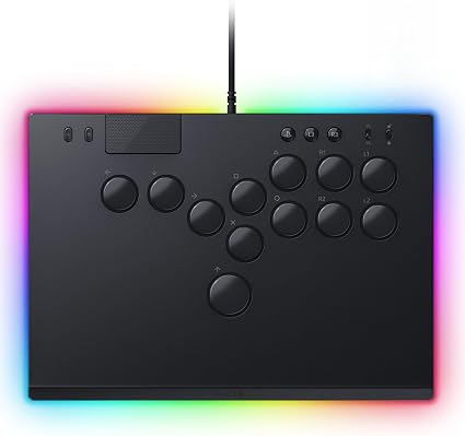 【PlayStation公式ライセンス商品】 Razer レイザー Kitsune PS5 & PC 用 薄型 レバーレス アーケードコントローラー 高精度&応答性の高いリニア薄型オプティカルスイッチ スリムデザイン ケーブル固定具 トーナメントロックスイッチ 取り外し可能なアルミ製トッププレート Chroma RGB ライティング キツネ 【日本正規代理店保証品】