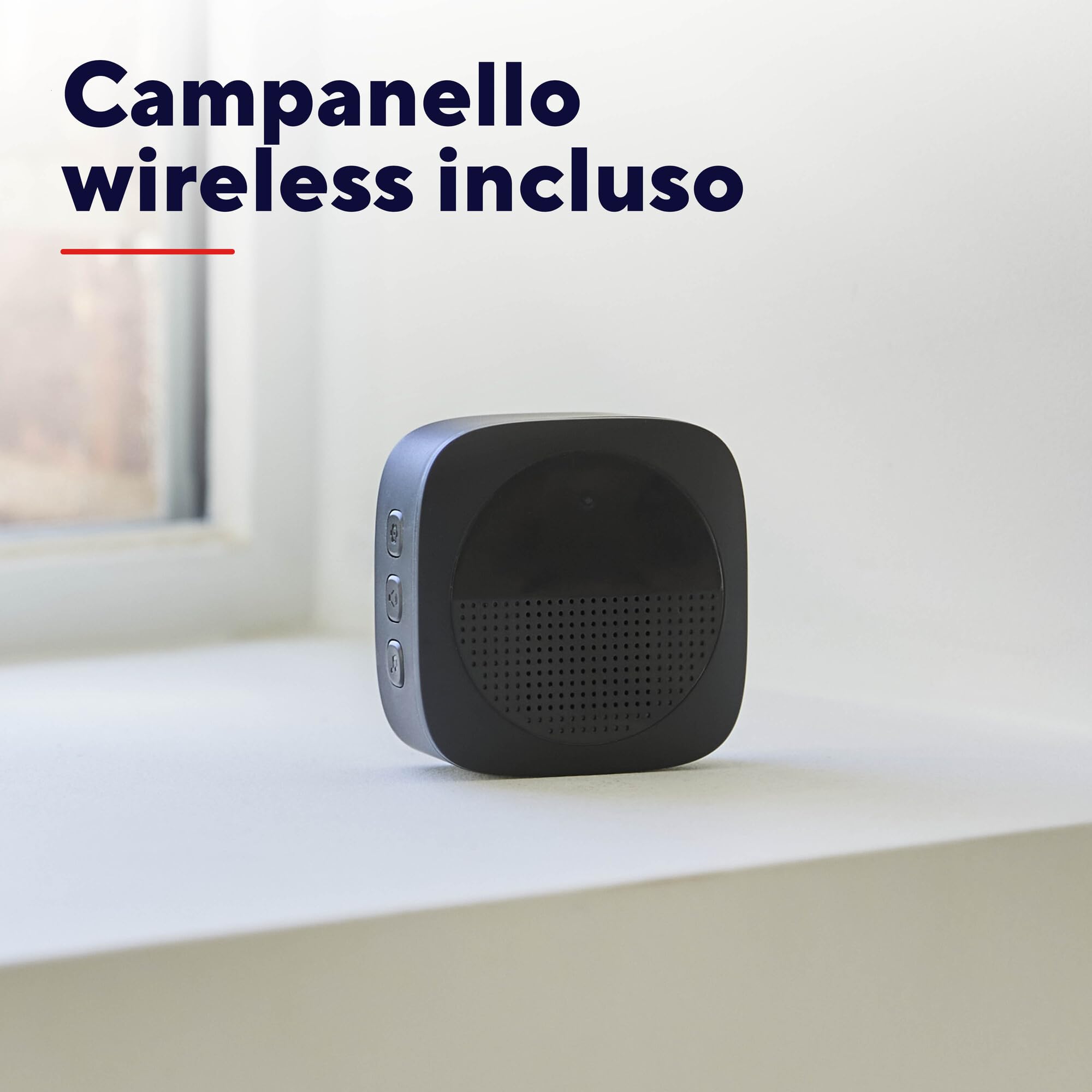 Trust Campanello Videocitofono senza Fili WiFi 2.4GHz con Chime, Video 3MP 2K HD, Audio Bidirezionale, Visione Notturna, Telecamera per Campanello con Ricevitore con 30 Campane, Impermeabile, Nero